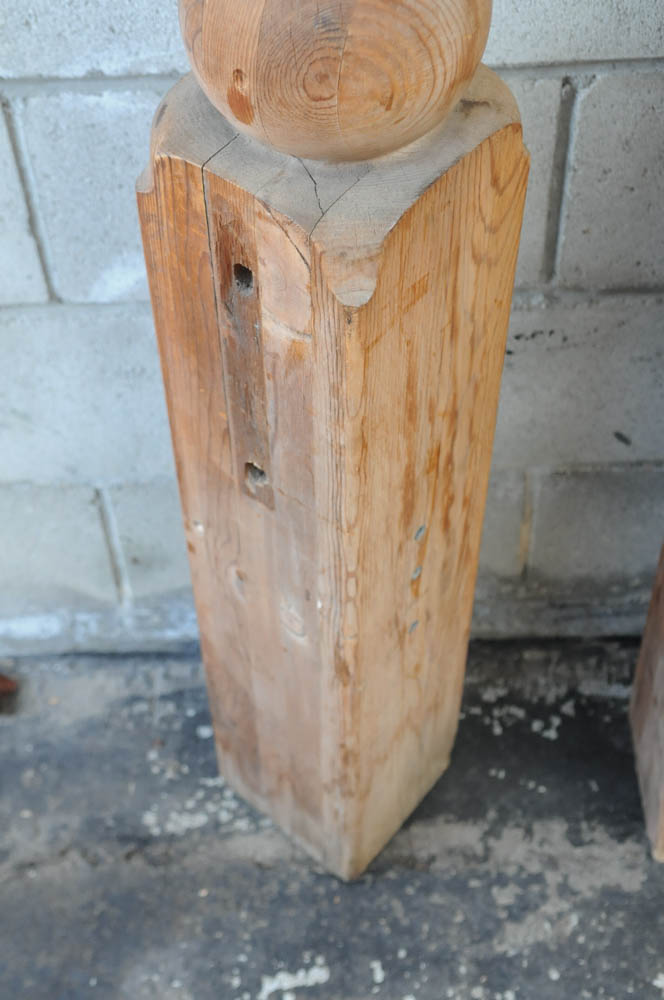 Two Wooden Bed Posts