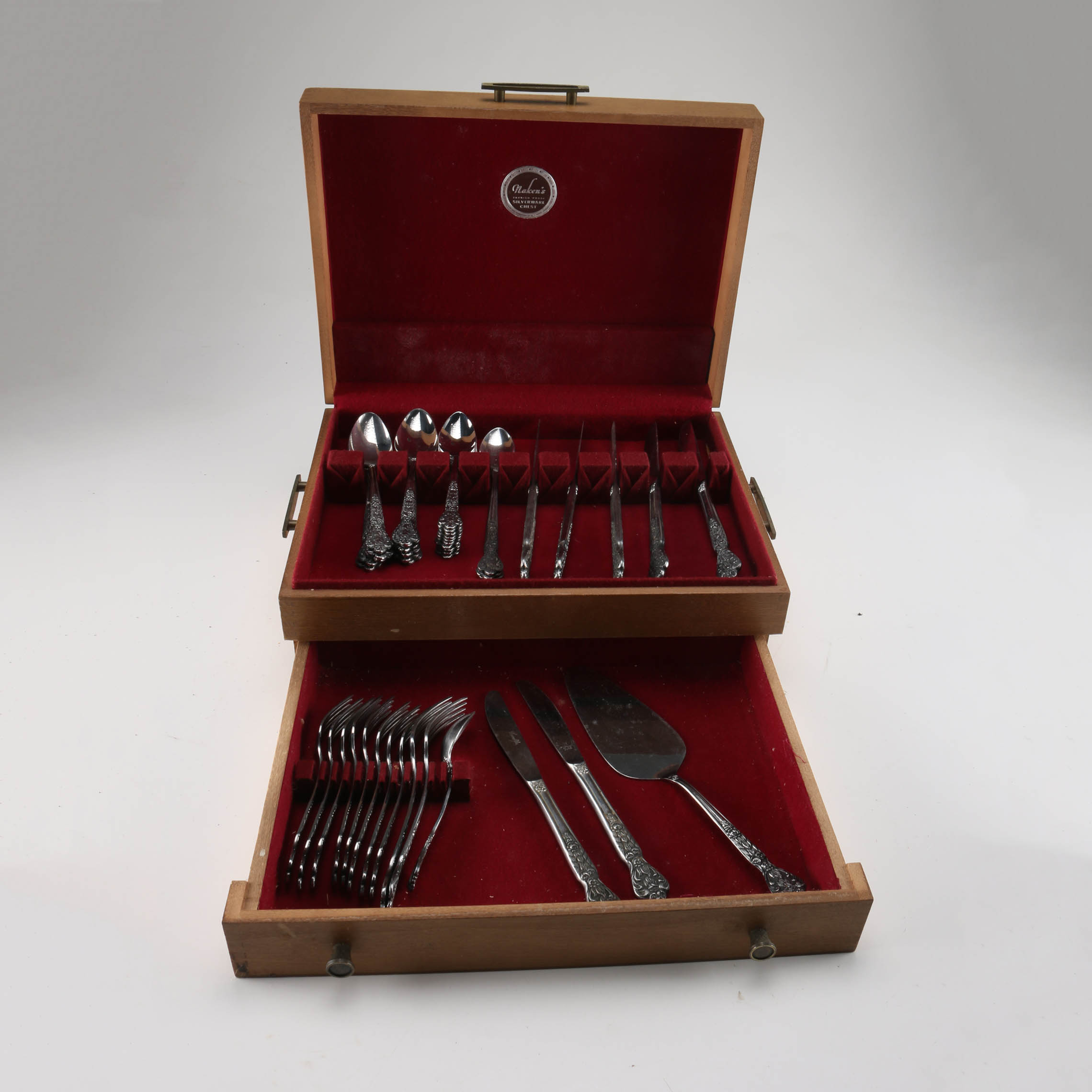 Merchandise Service "Versailles" Stainless Steel Flatware Set and Storage Container