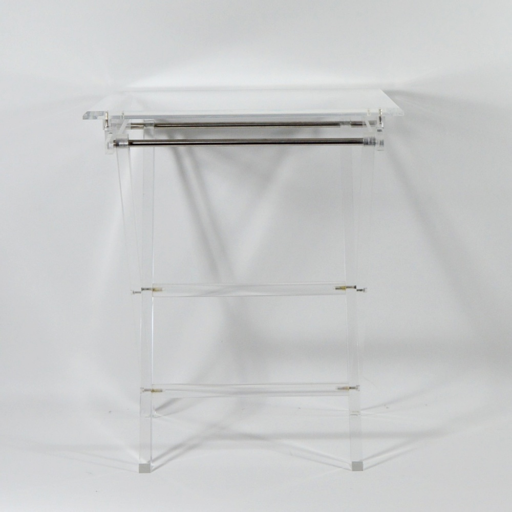 Pair of Foldable Ghost Tables With Stand