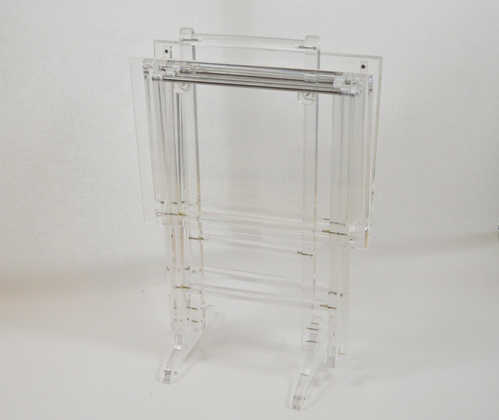 Pair of Foldable Ghost Tables With Stand