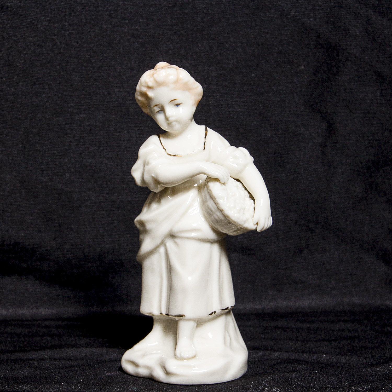 Pair of Antique Glazed White Porcelain Victorian Figurines