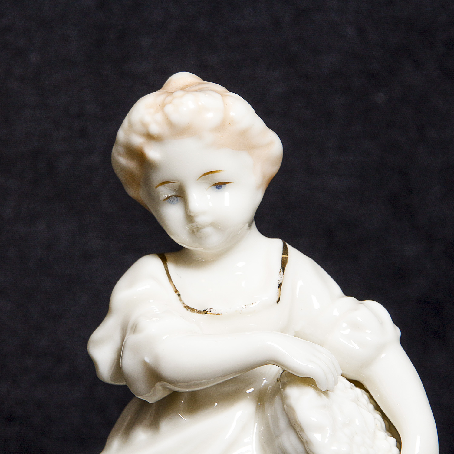 Pair of Antique Glazed White Porcelain Victorian Figurines