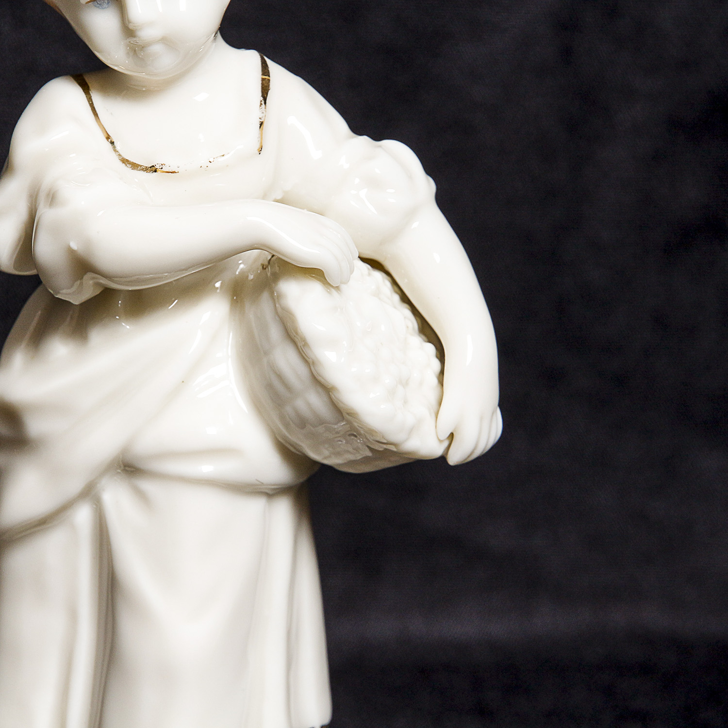 Pair of Antique Glazed White Porcelain Victorian Figurines