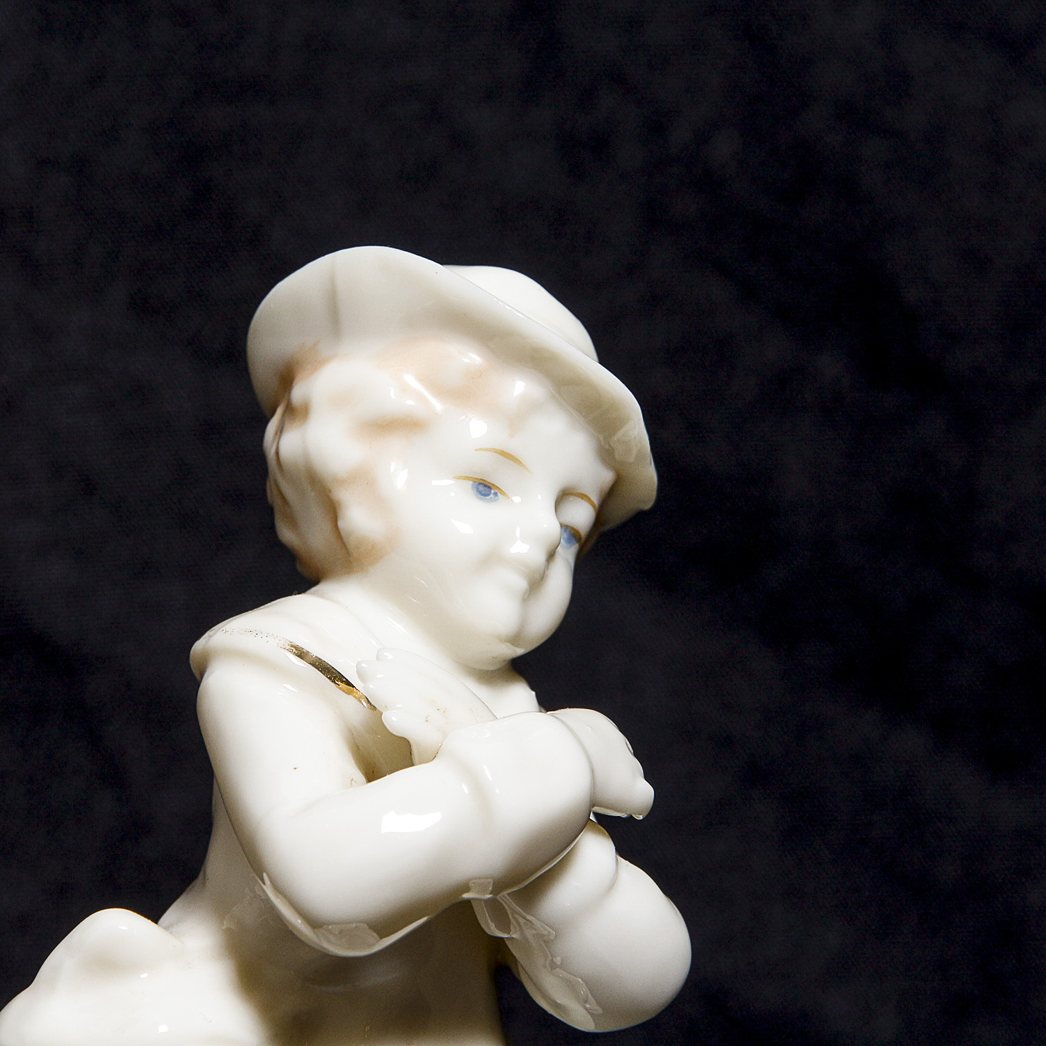 Pair of Antique Glazed White Porcelain Victorian Figurines