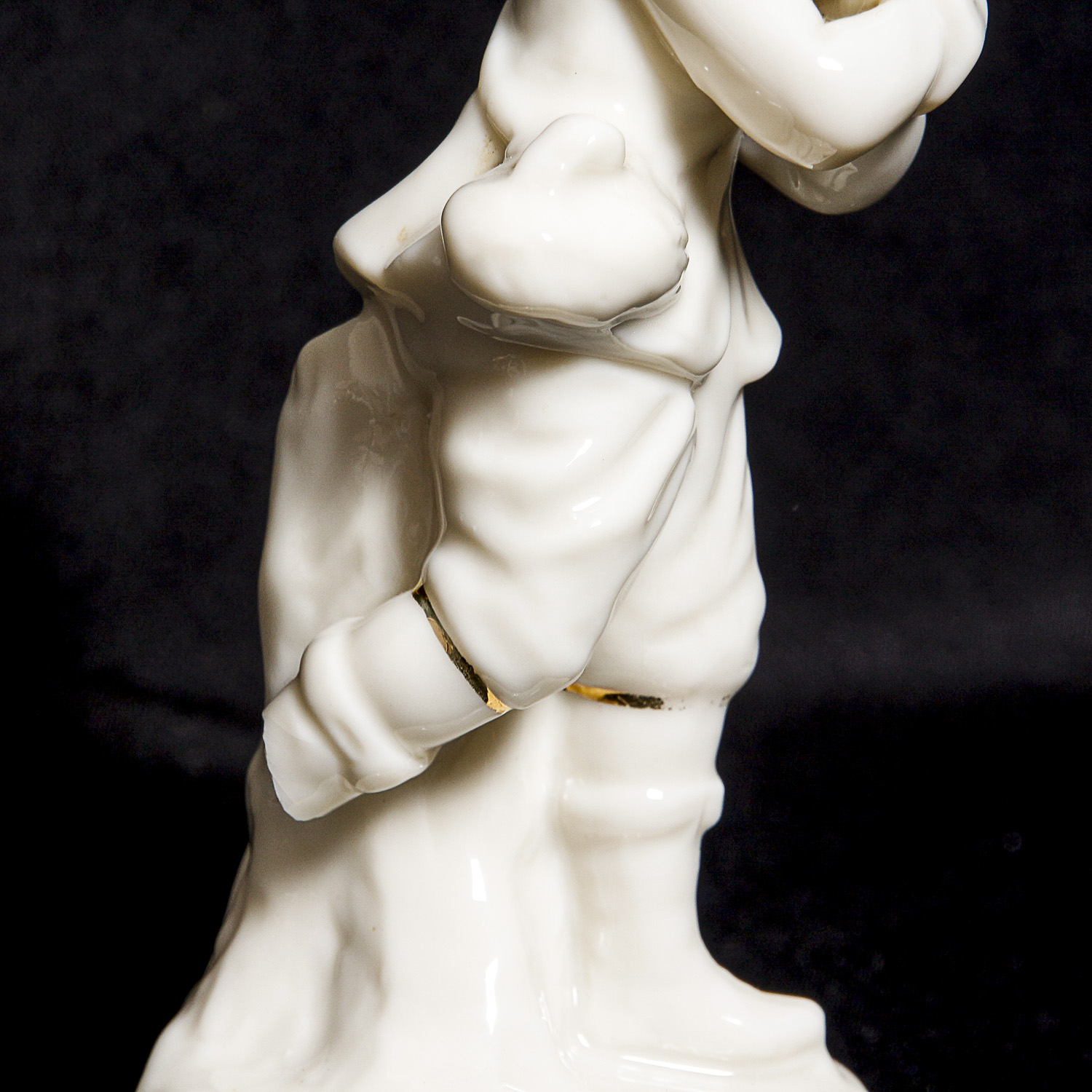 Pair of Antique Glazed White Porcelain Victorian Figurines