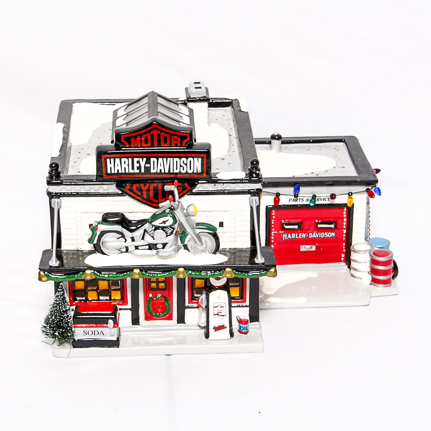 Collection of Harley Davidson Dept. 56 Snow Village Collectibles