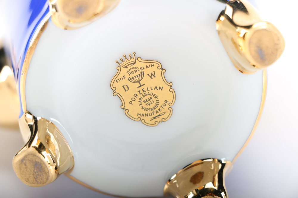 1921 DW Karlsbader Wertarbeit Porcelain Demitasse Set