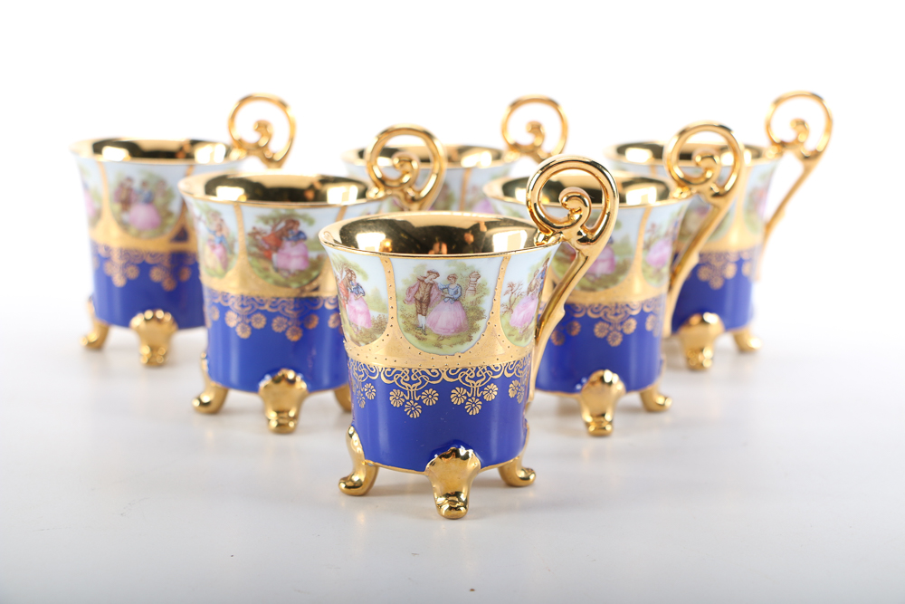 1921 DW Karlsbader Wertarbeit Porcelain Demitasse Set