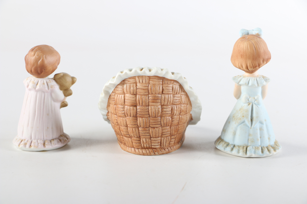 Set of 1980s Enesco "Growing Up Birthday Girls" Figurines