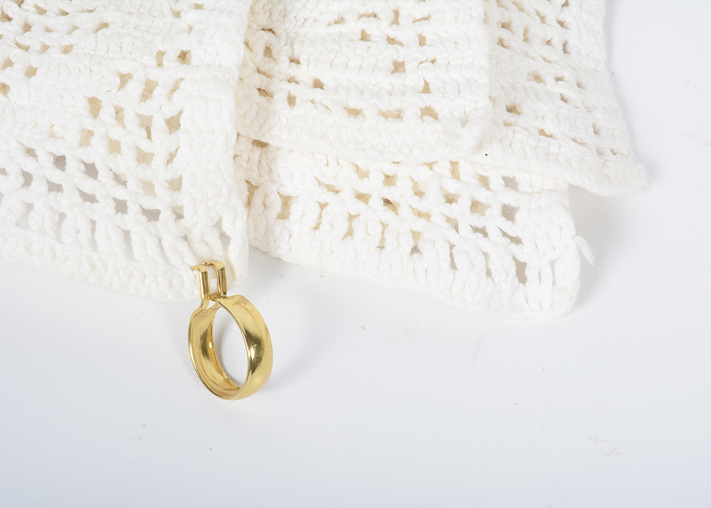 Vintage Hand-Crocheted Curtain Panels