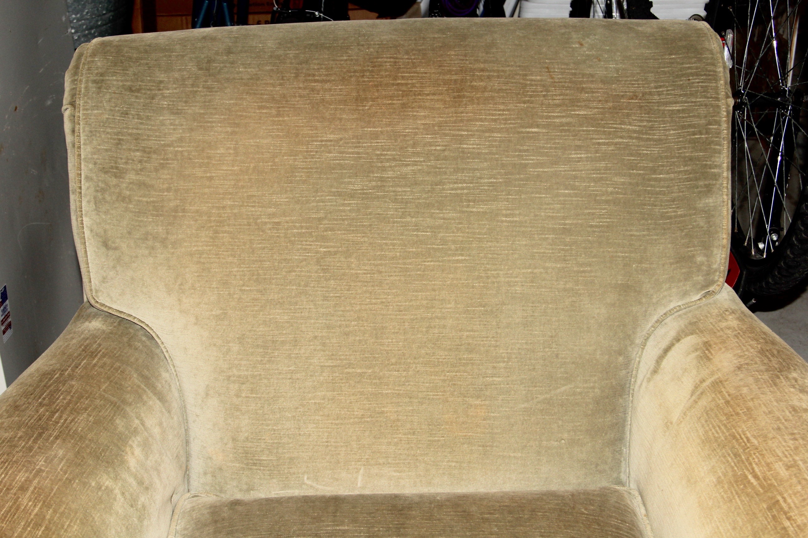 Olive Green Velvet Lounge Chair