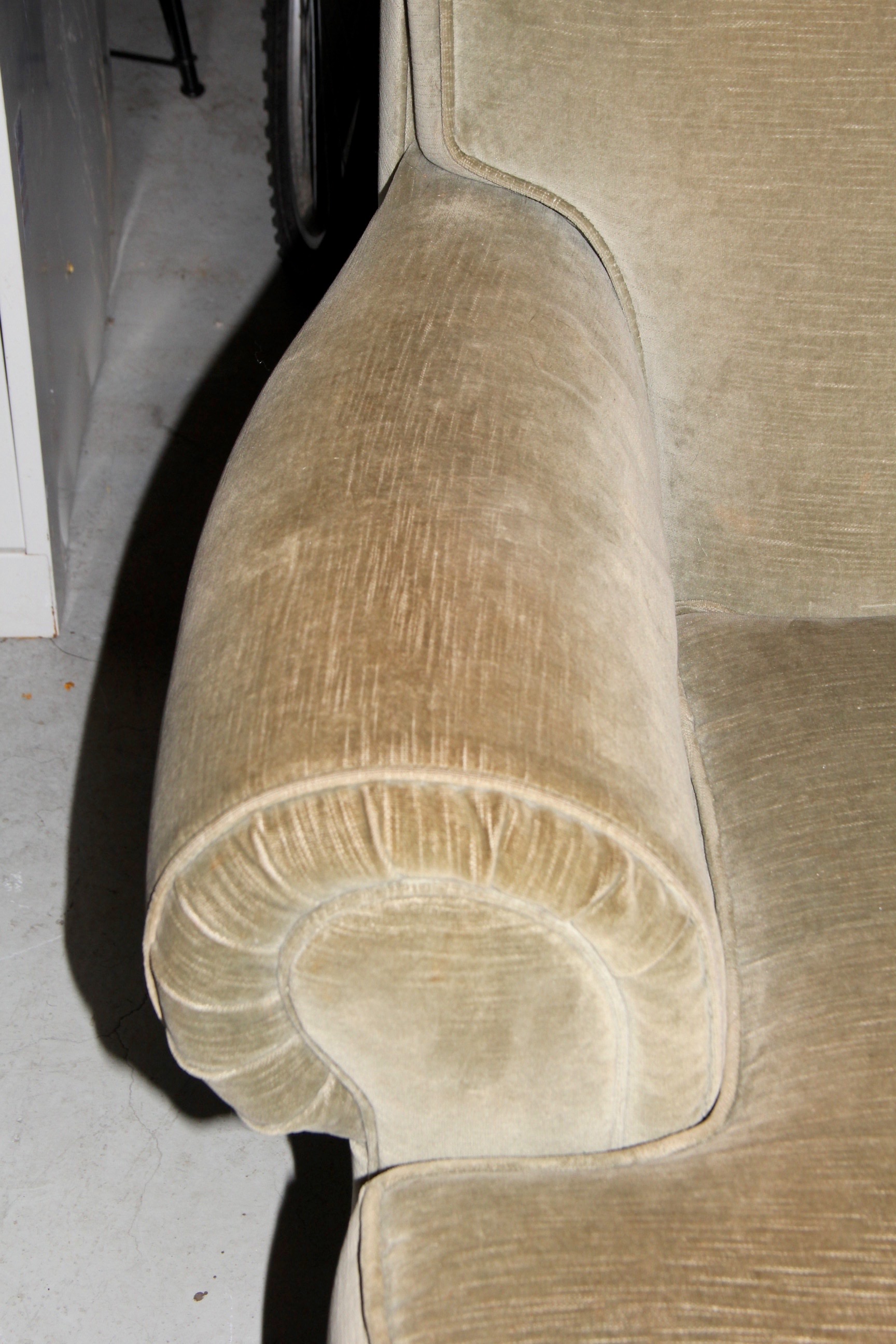 Olive Green Velvet Lounge Chair