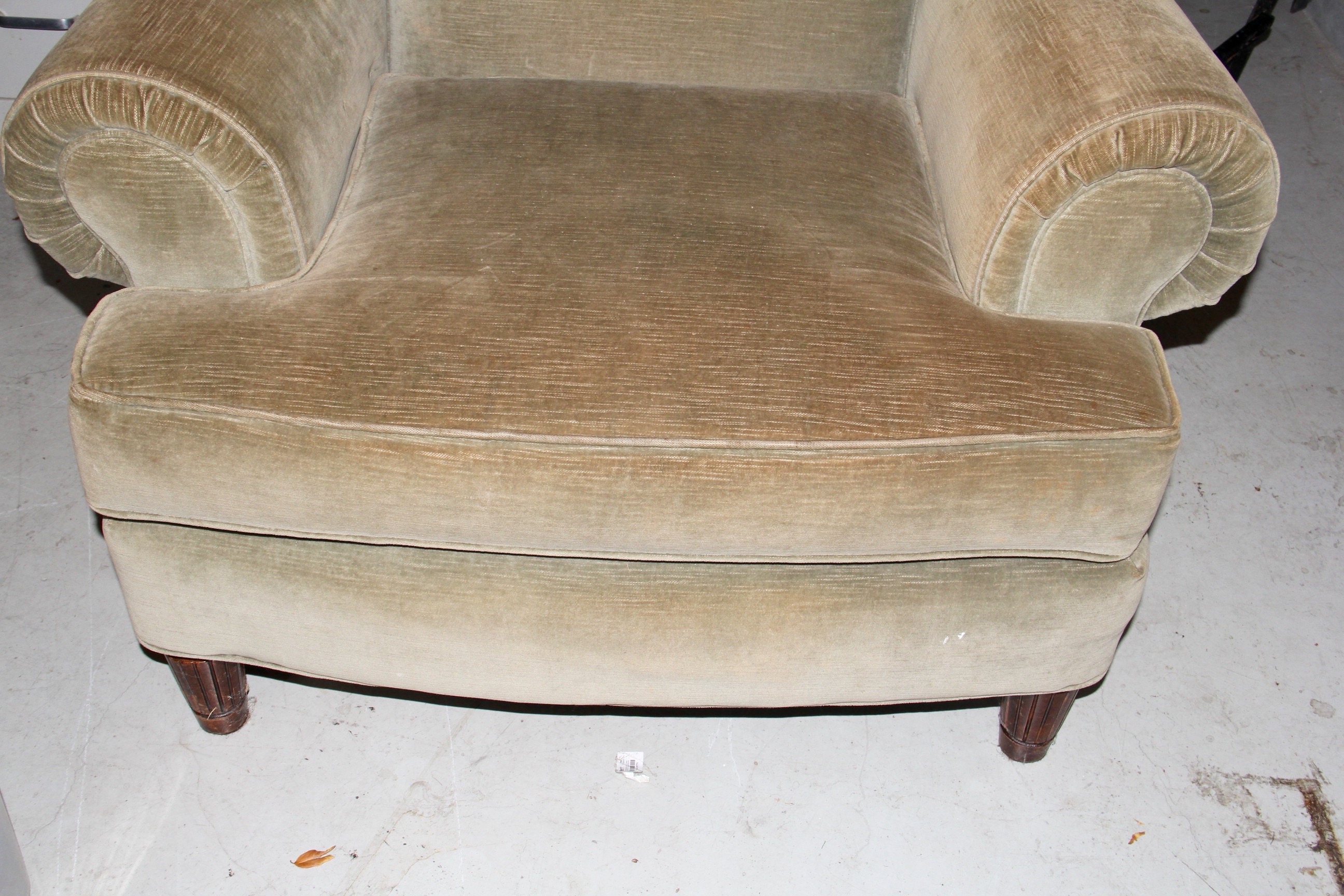 Olive Green Velvet Lounge Chair