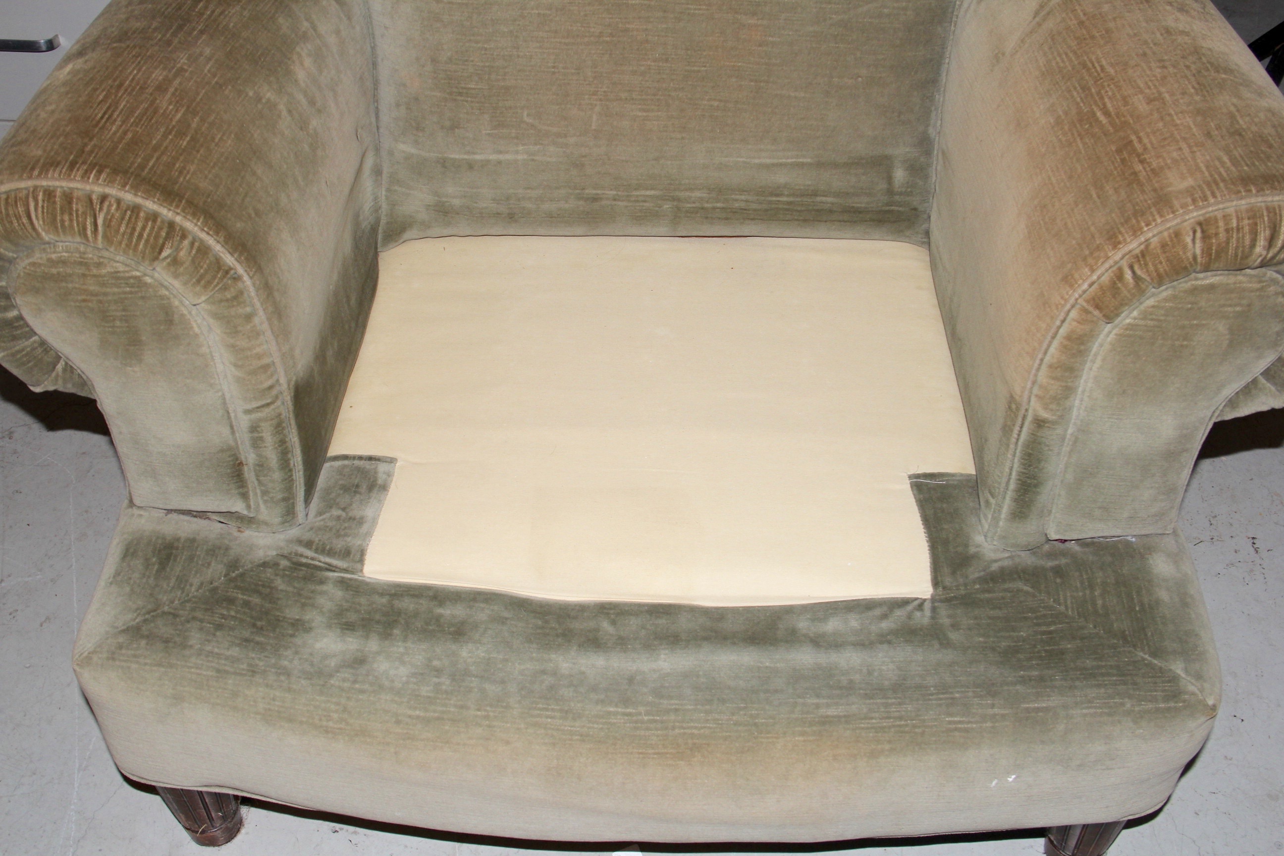 Olive Green Velvet Lounge Chair
