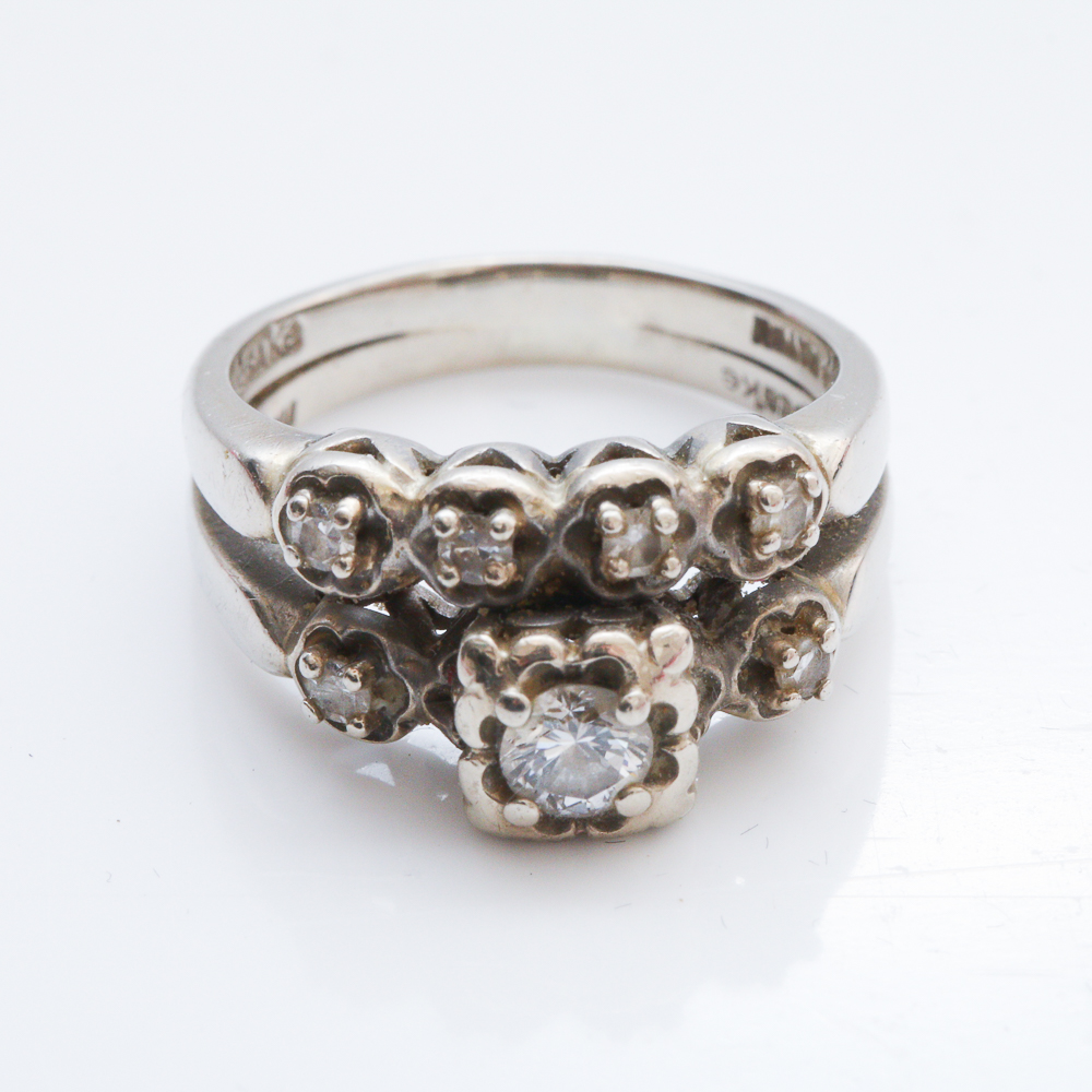 White Gold and Diamond Wedding Set