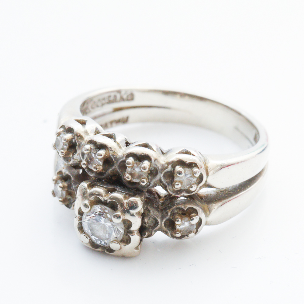 White Gold and Diamond Wedding Set