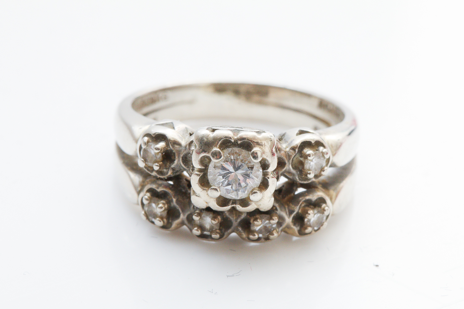 White Gold and Diamond Wedding Set