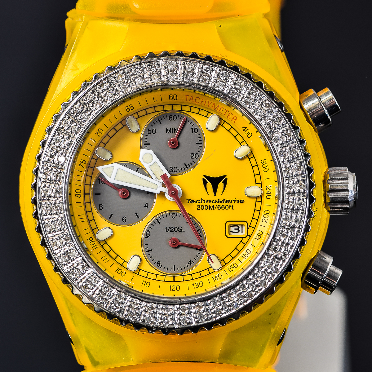 Men's TechnoMarine Cruise Chronograph Watch with Diamond Bezel