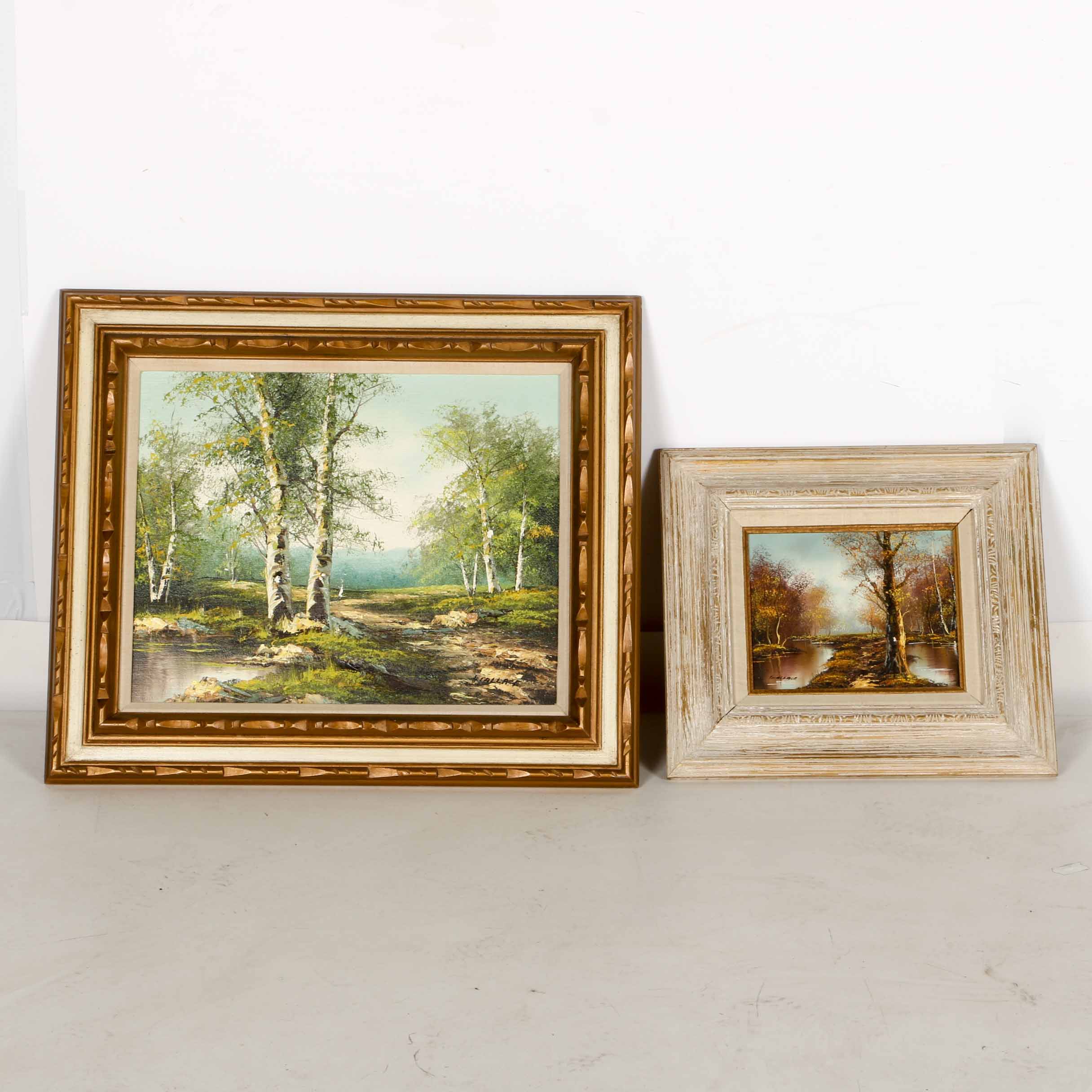 Two Wallace Acrylic on Canvas Landscape Paintings