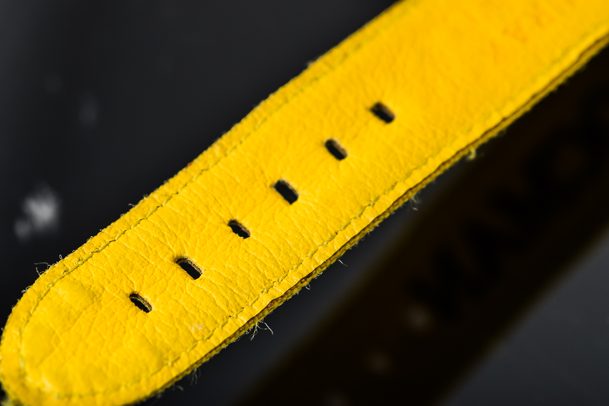 Men's Locman Nuovo Carbonio Watch with Yellow Dial and Cordura Strap