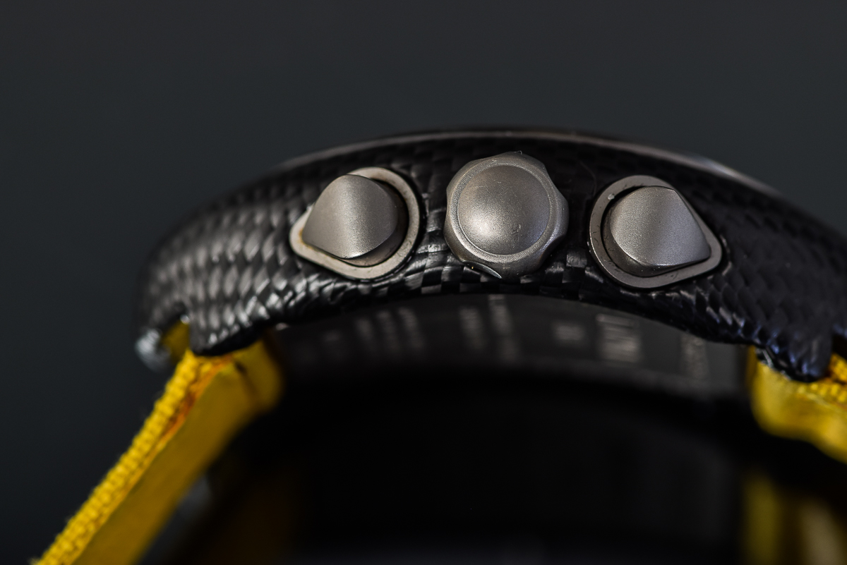 Men's Locman Nuovo Carbonio Watch with Yellow Dial and Cordura Strap