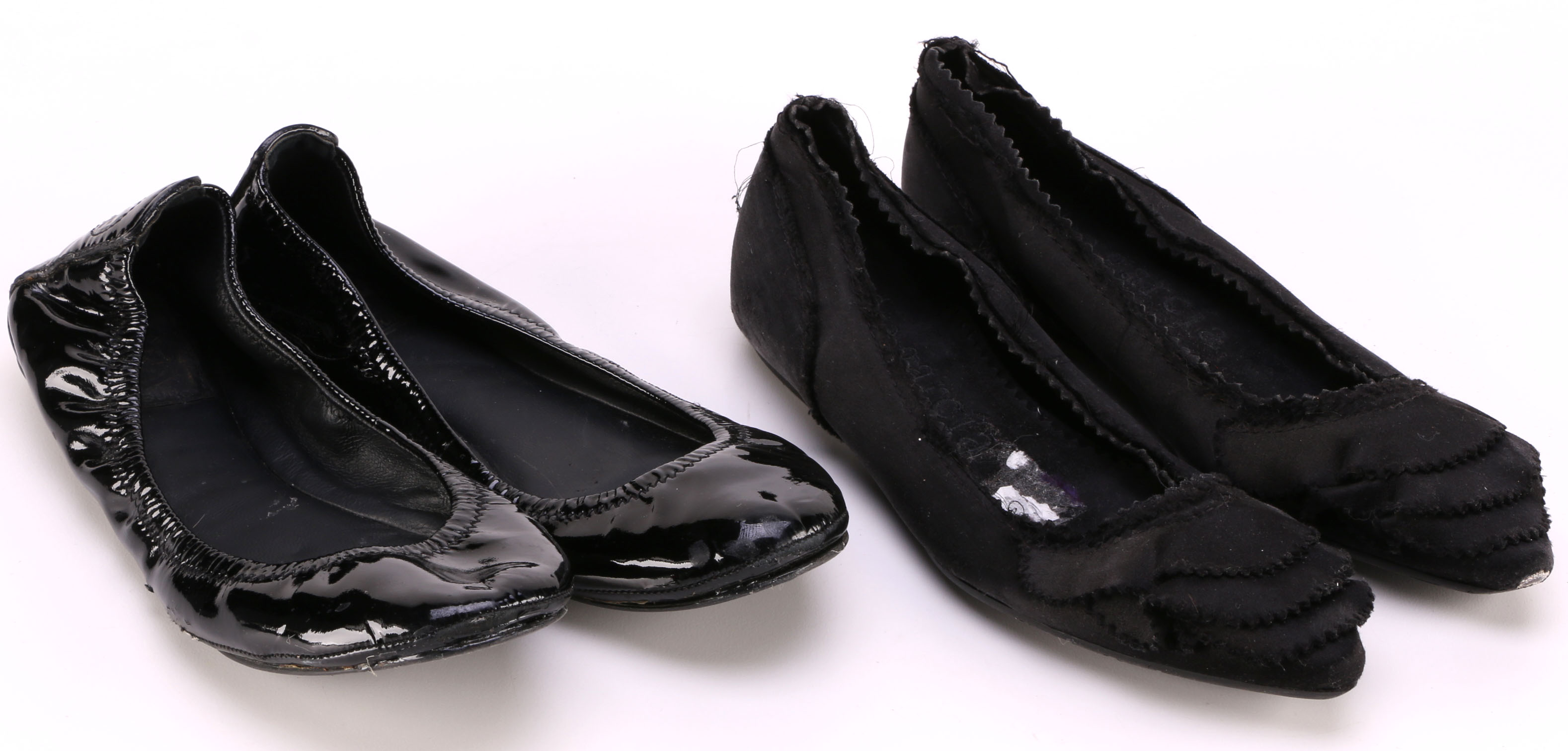 Tory Burch Black Patent Leather Flats and Pedro Garcia Slippers