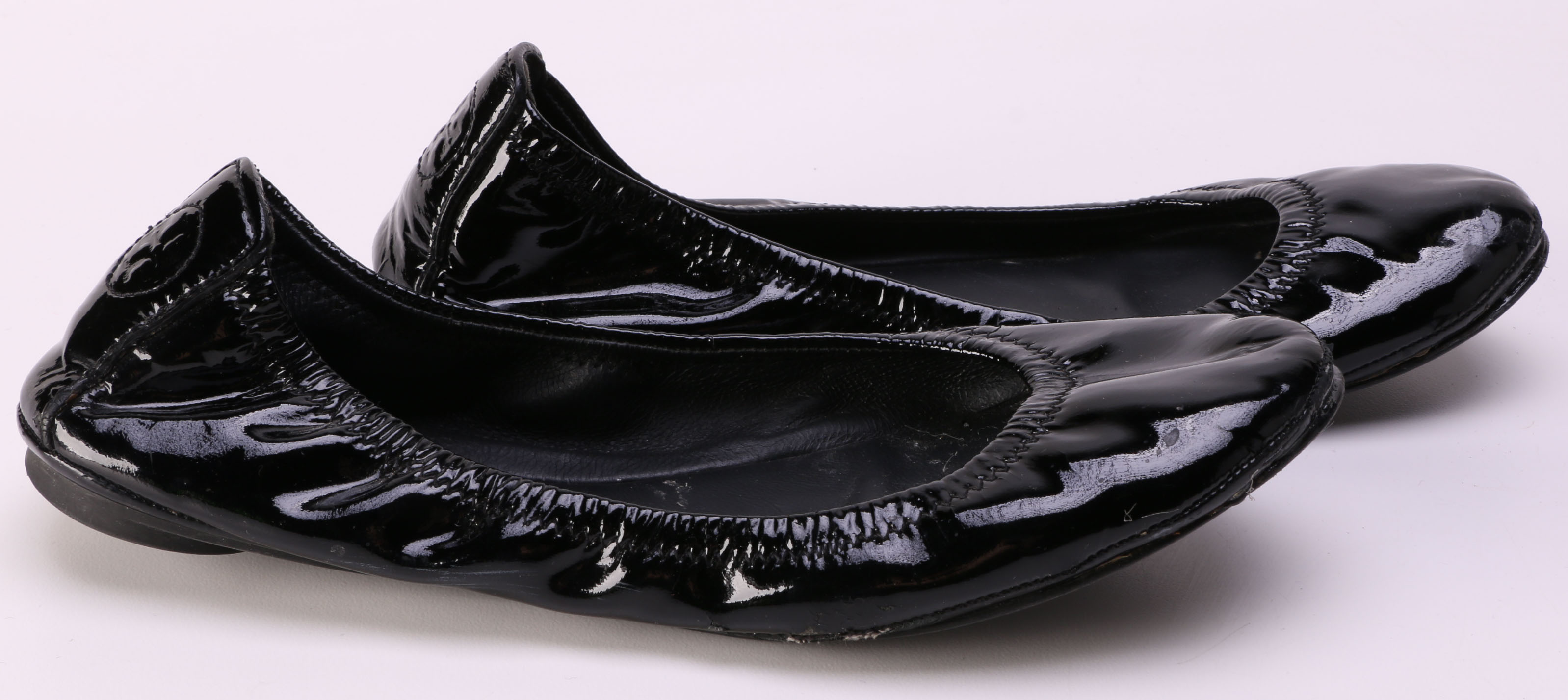 Tory Burch Black Patent Leather Flats and Pedro Garcia Slippers