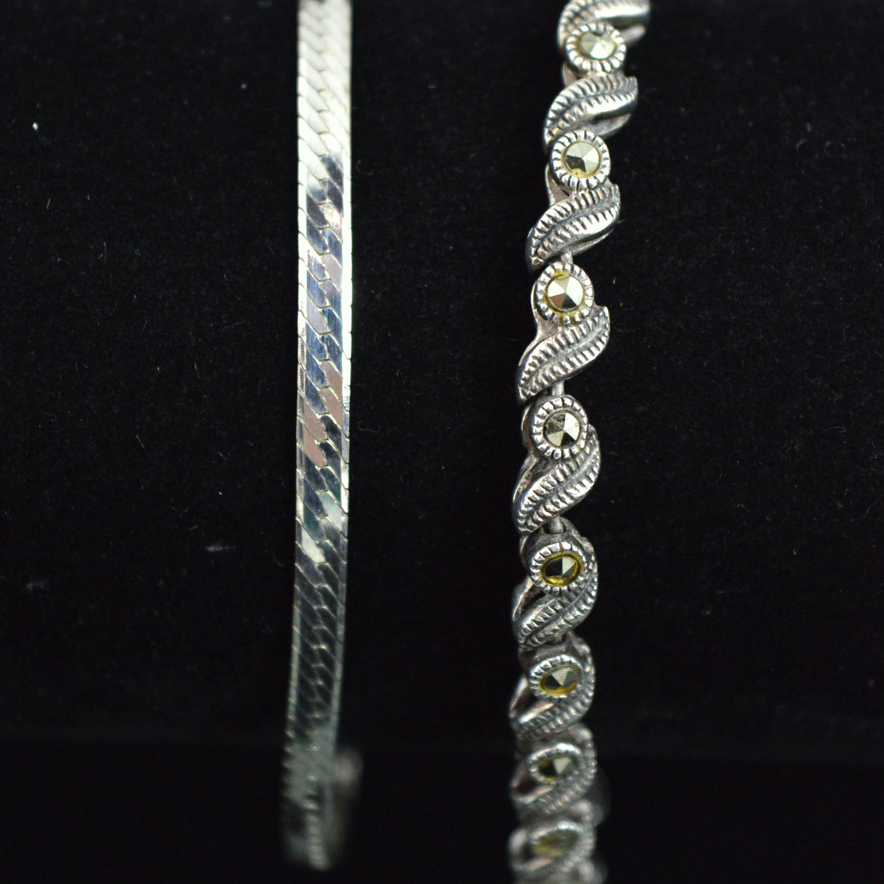 Sterling Silver and Marcasite Bracelets