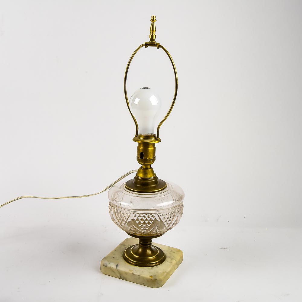 Glass and Marble Vintage Lamp