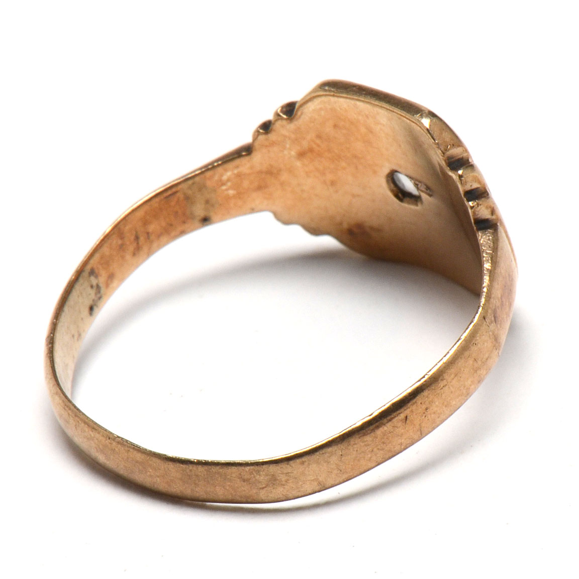 Men's Antique European 9K Yellow Gold Diamond Ring