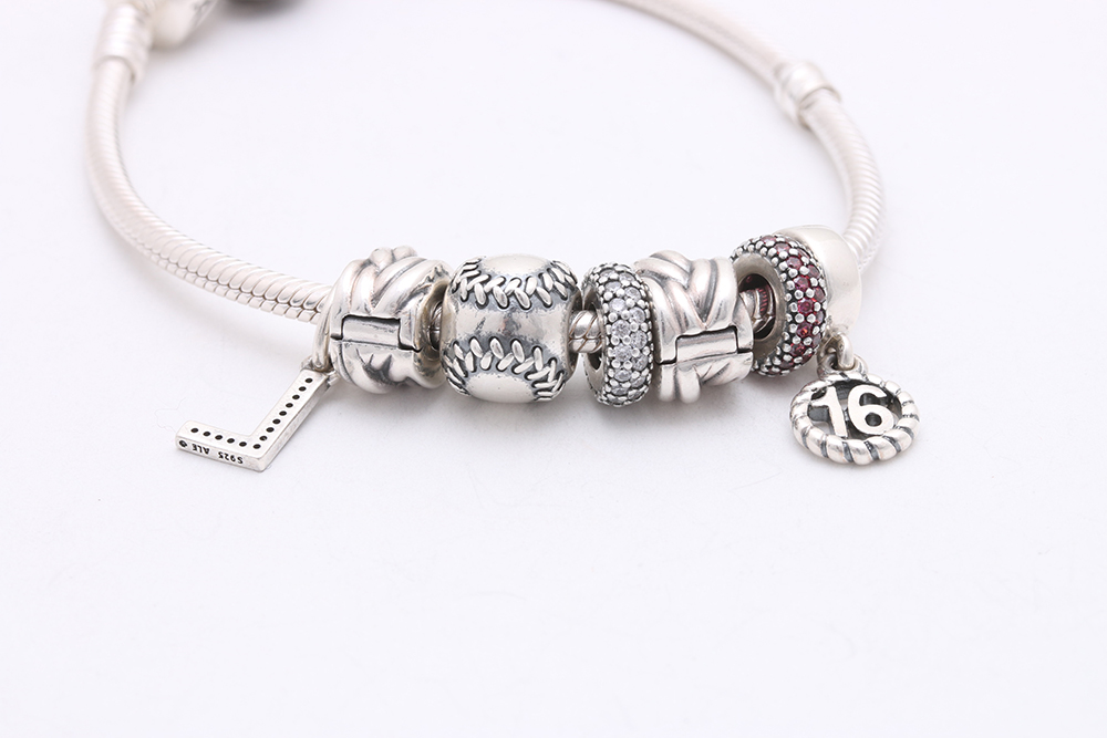 Sterling Silver Pandora Charm Bracelet
