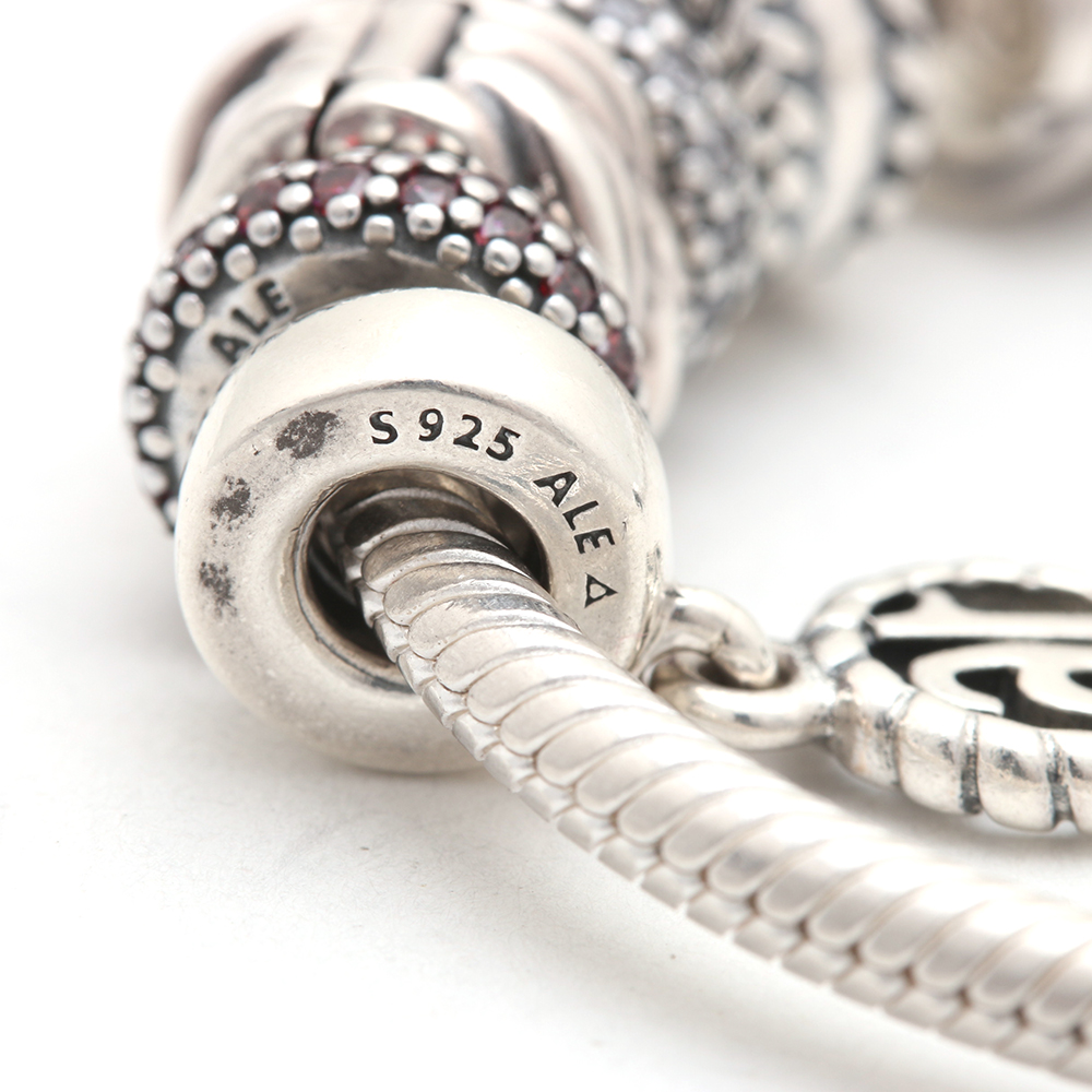 Sterling Silver Pandora Charm Bracelet