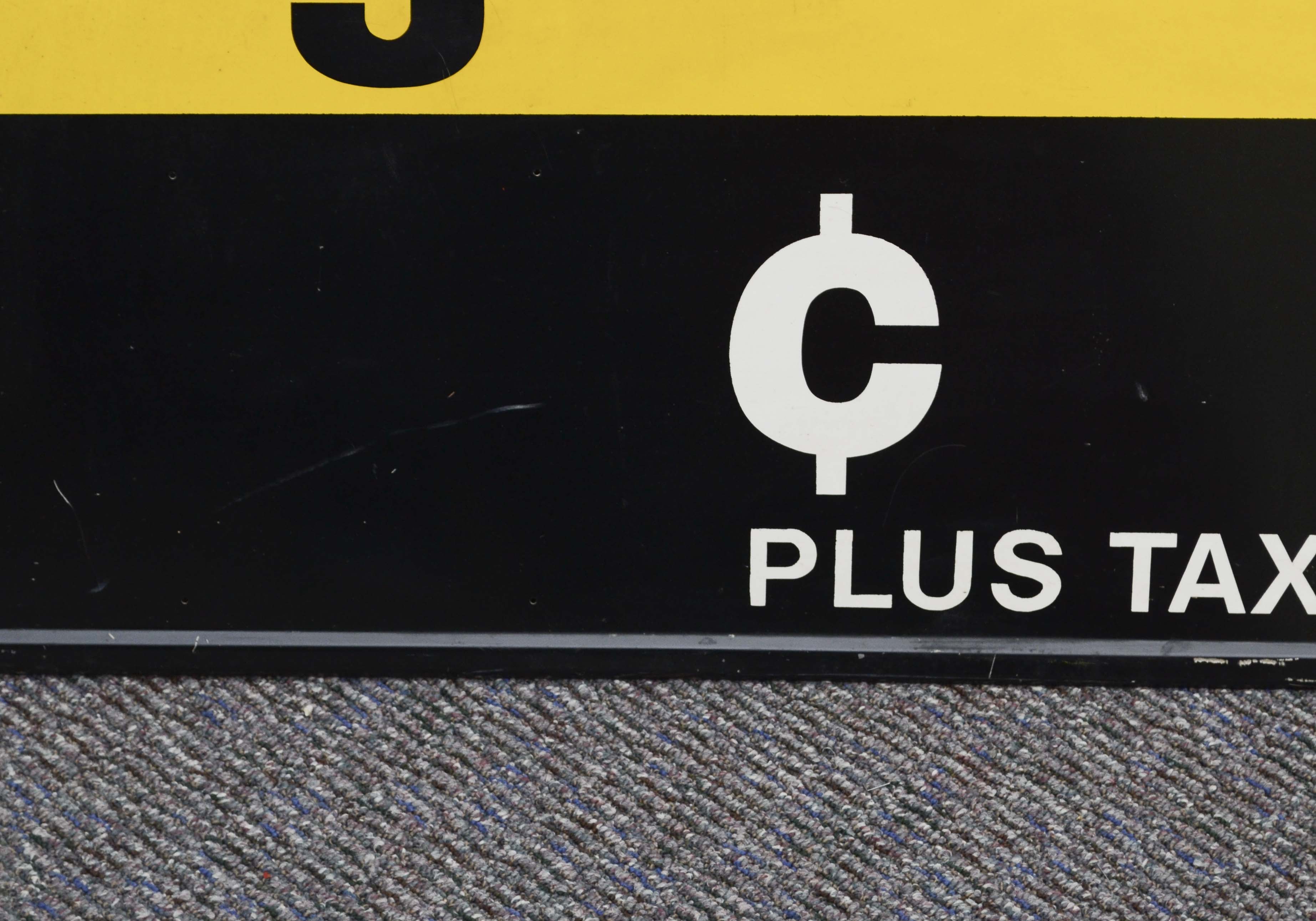 Vintage Black and Yellow Metal Cigarette Sign