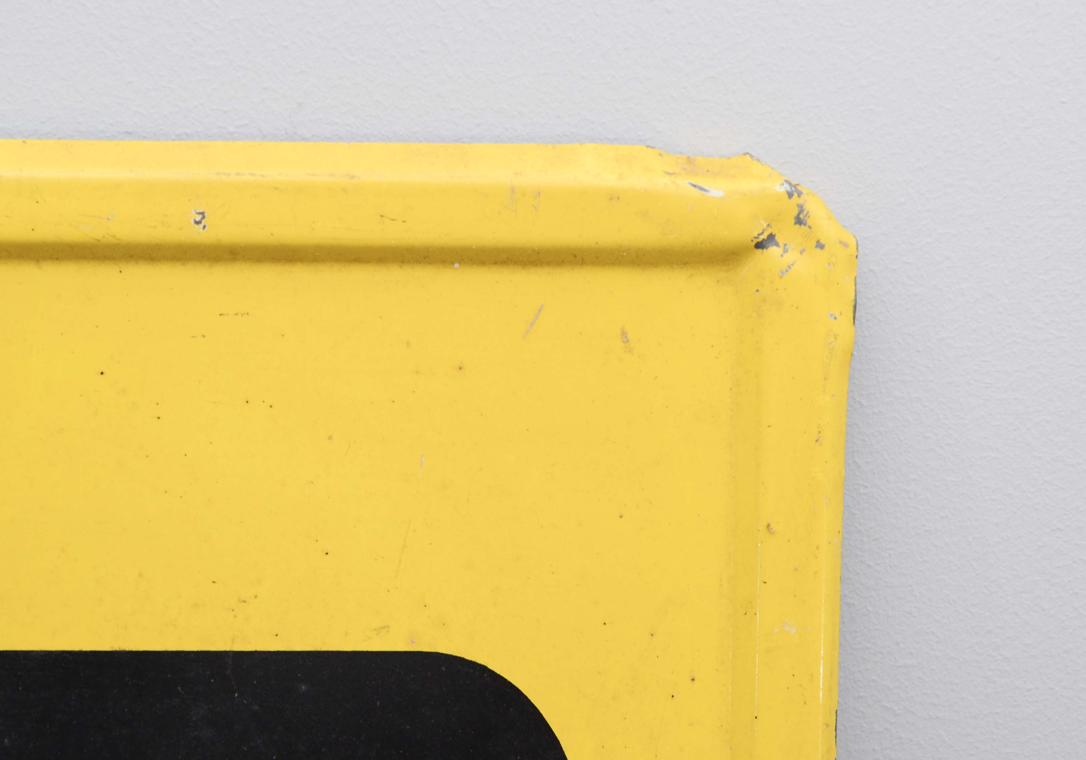 Vintage Black and Yellow Metal Cigarette Sign