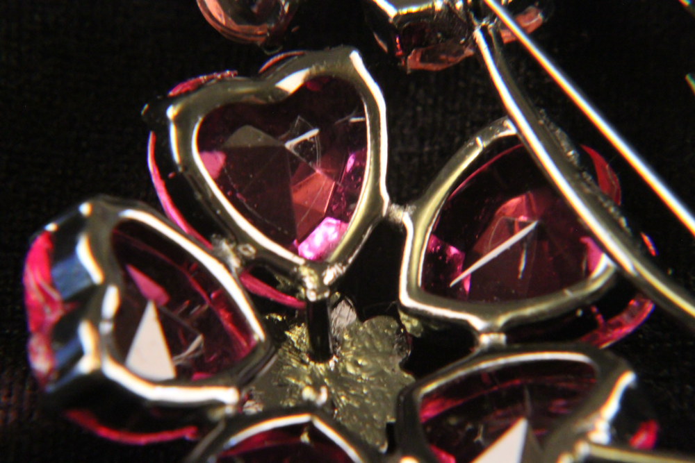 Vintage Givre Glass Floral Brooch