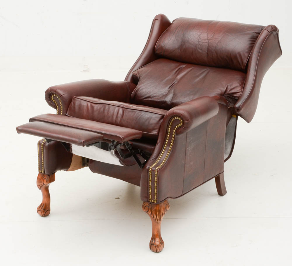 Berkline Burgundy Leather Recliner
