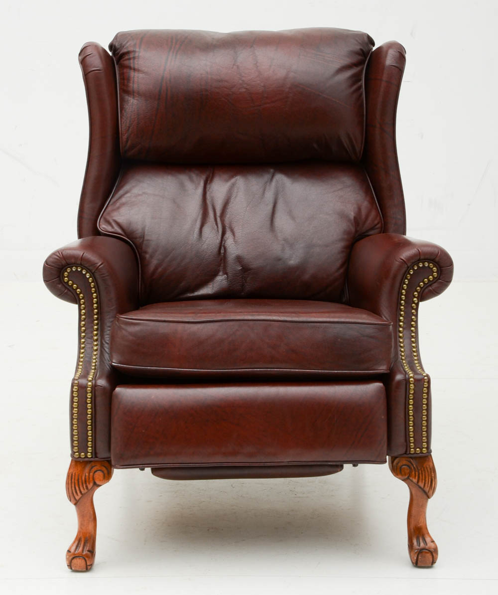 Berkline Burgundy Leather Recliner