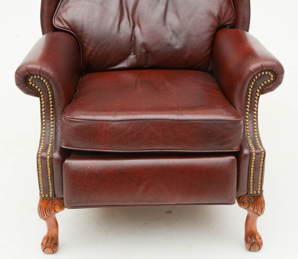 Berkline Burgundy Leather Recliner