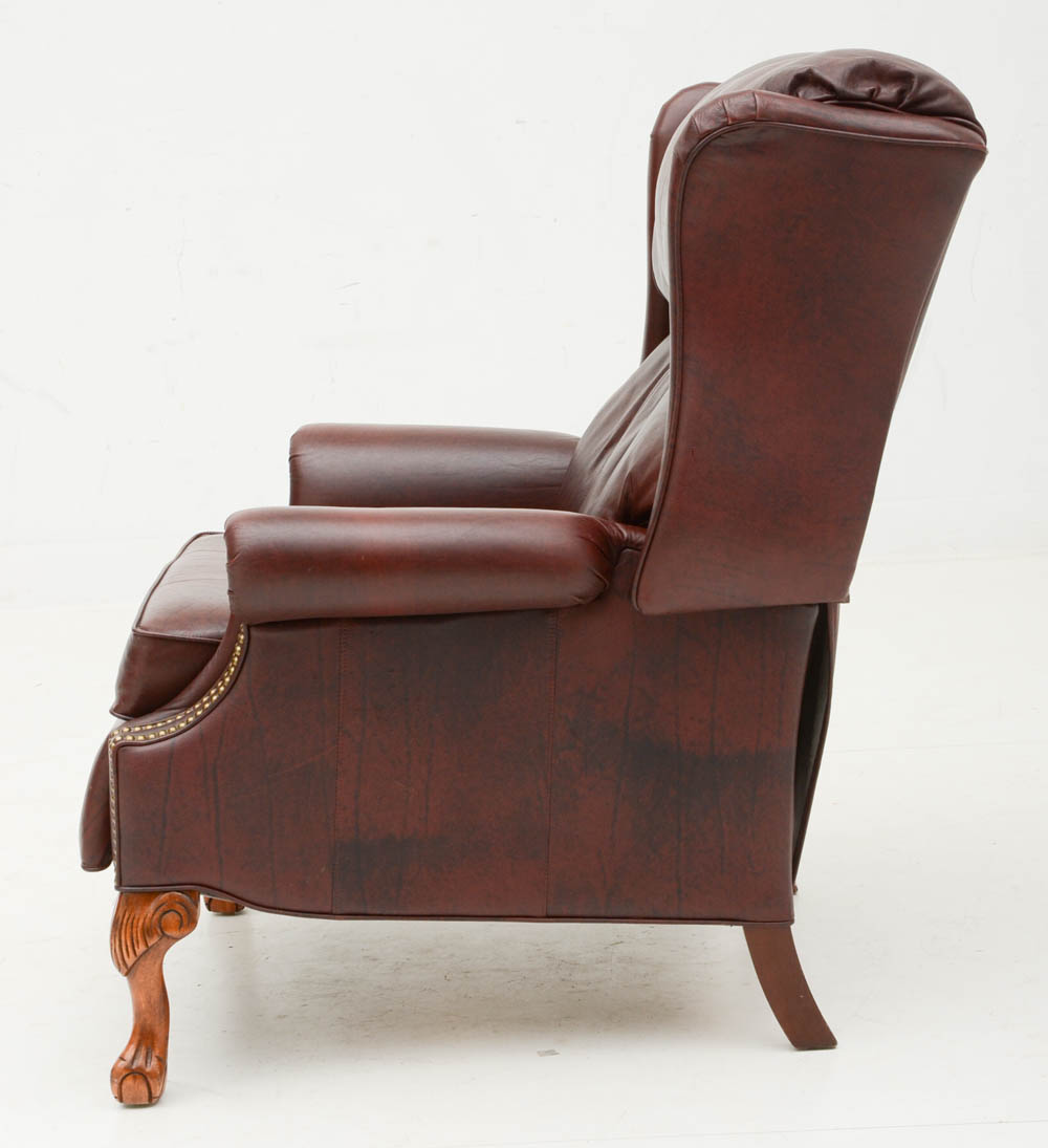 Berkline Burgundy Leather Recliner