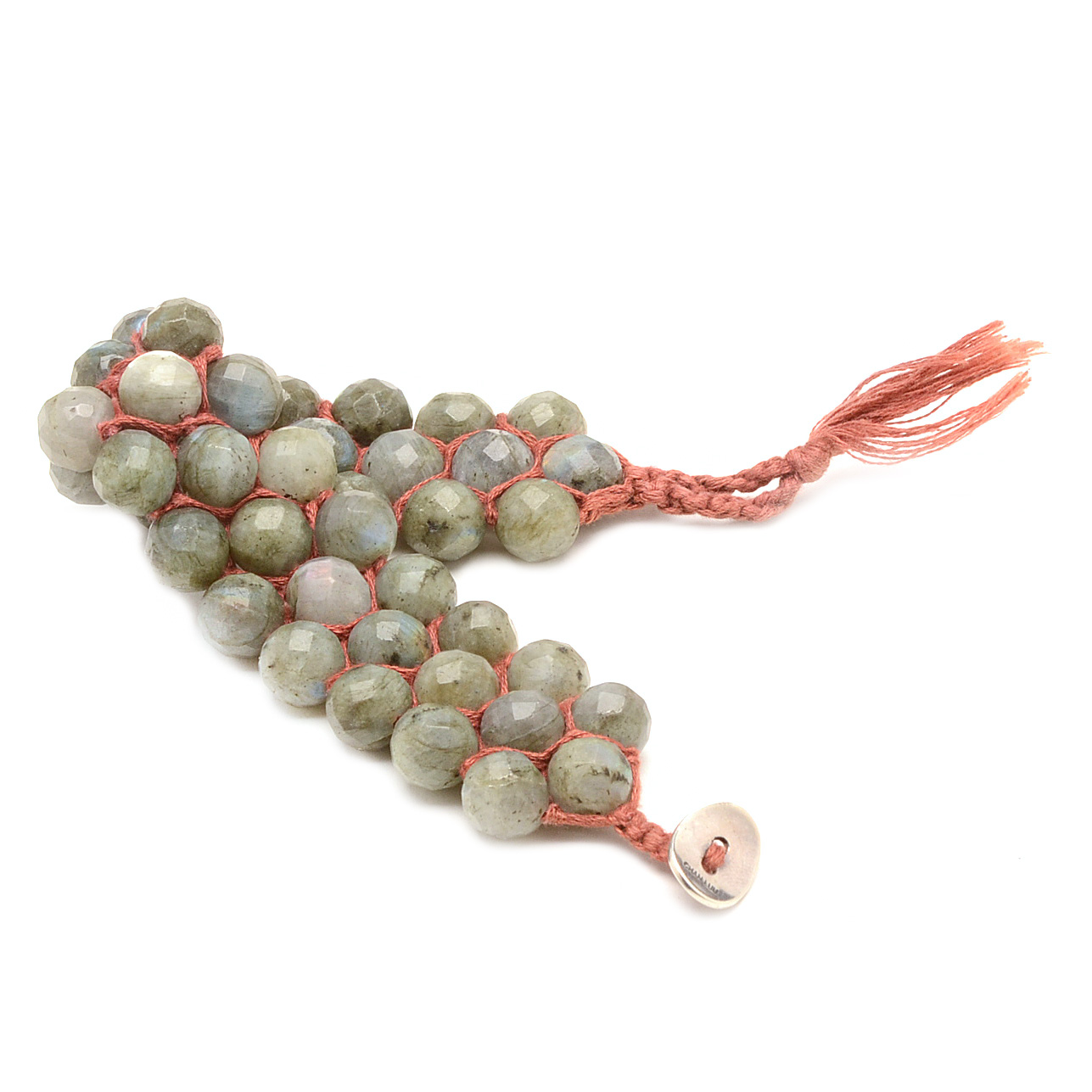 Chan Luu Hand Threaded Labradorite Faceted Beaded Bracelet with Sterling Button