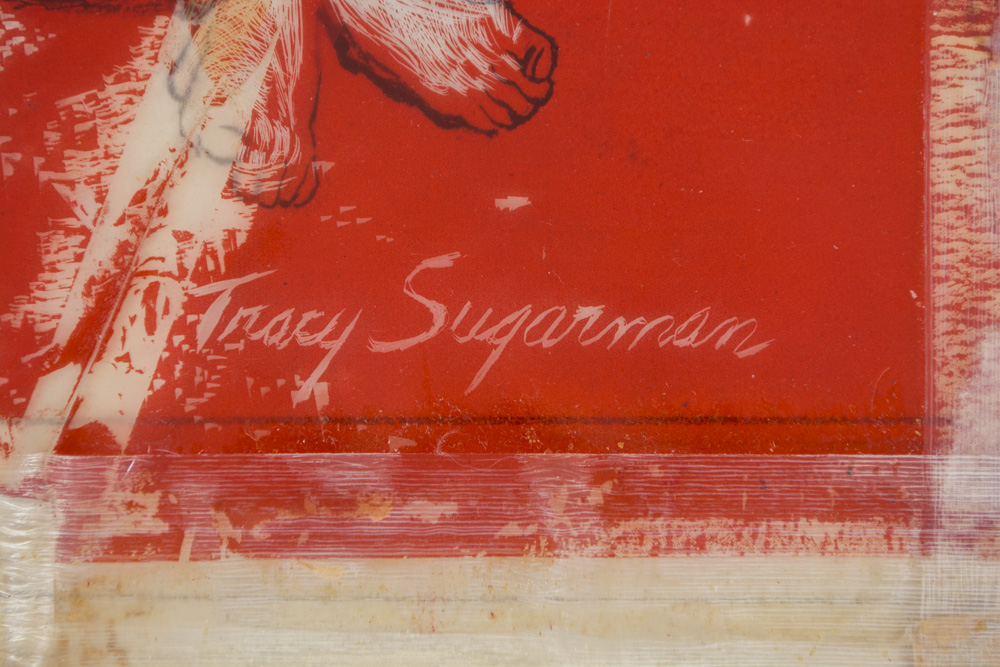 Tracy Sugarman Skinny Dipping Youth Celluloid Overlay Drawing