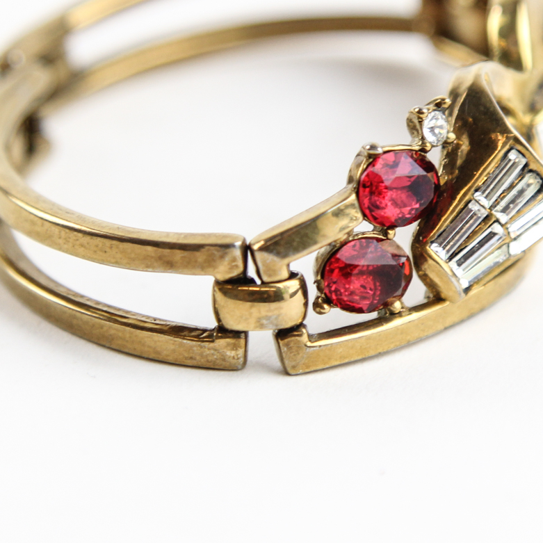 Vintage Trifari Costume Gold-Tone Rhinestone Bracelet