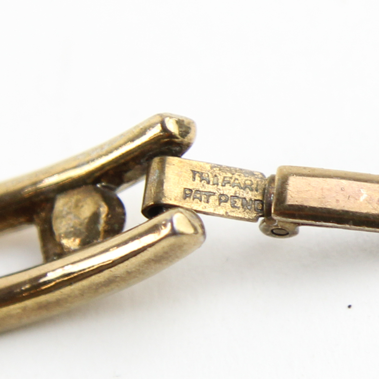 Vintage Trifari Costume Gold-Tone Rhinestone Bracelet