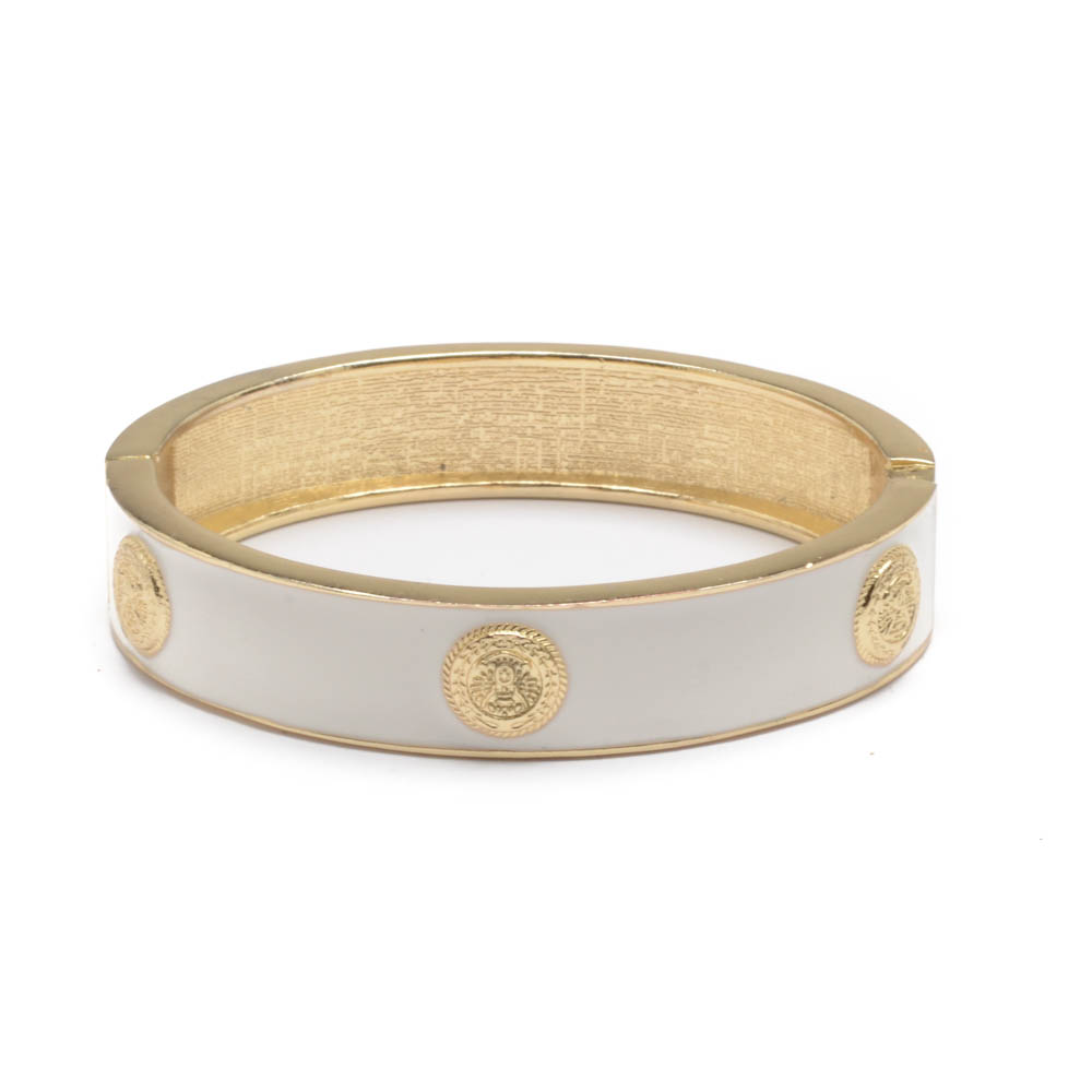 Hermes Style Enamel Bangle Bracelet