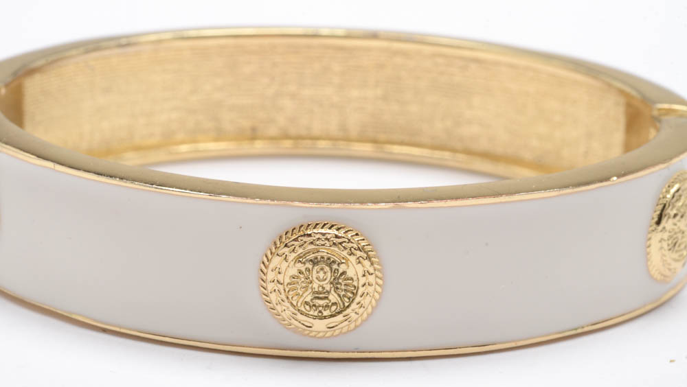 Hermes Style Enamel Bangle Bracelet