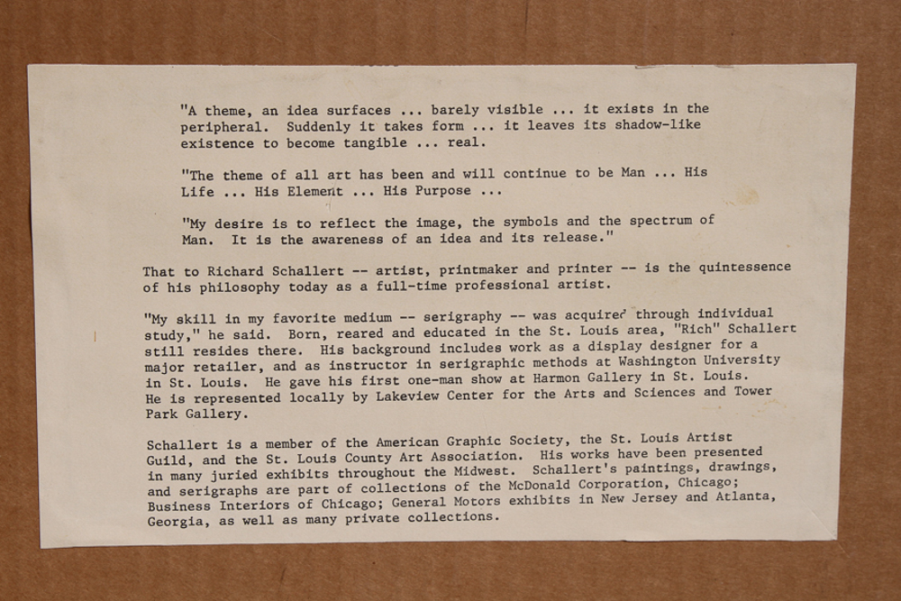 Richard Schallert Signed Limited Edition Serigraph "Island Earth"