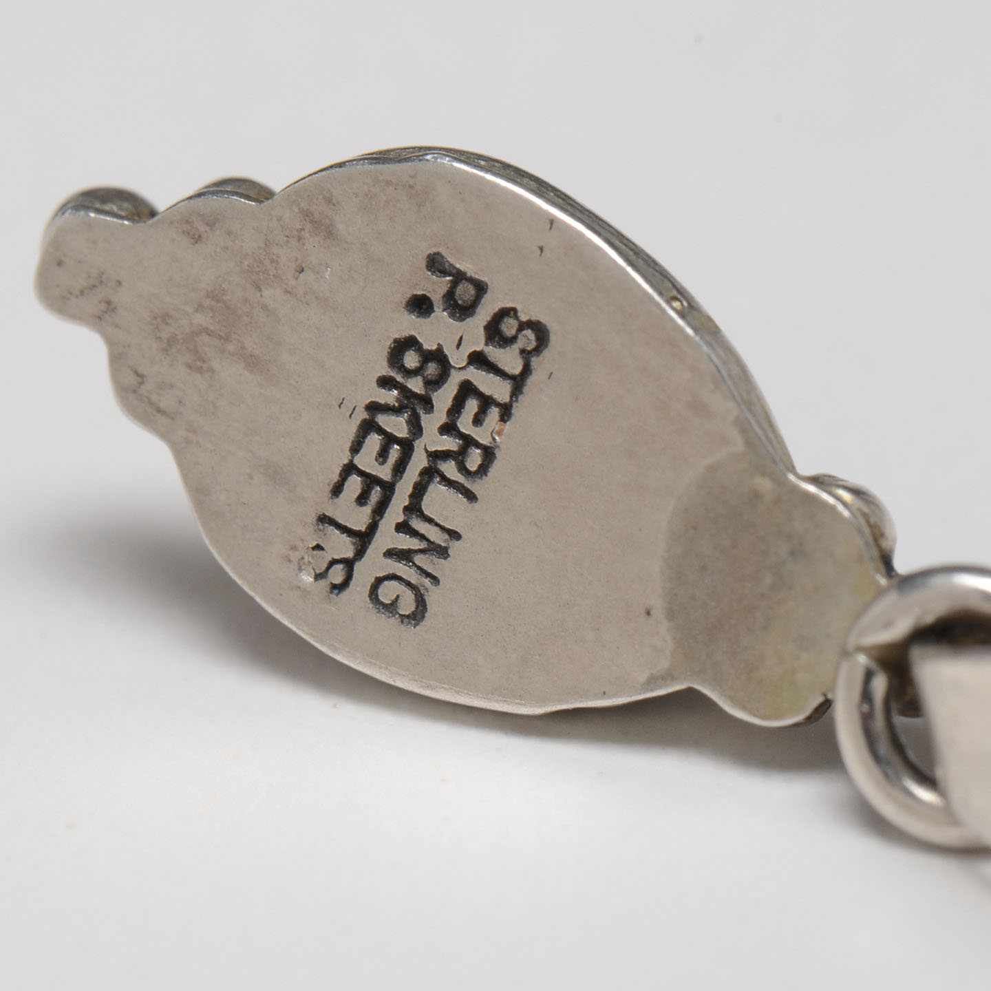 Native American Navajo P. Skeets Signed Sterling Silver Dyed Lapis Lazuli Drop Pendant