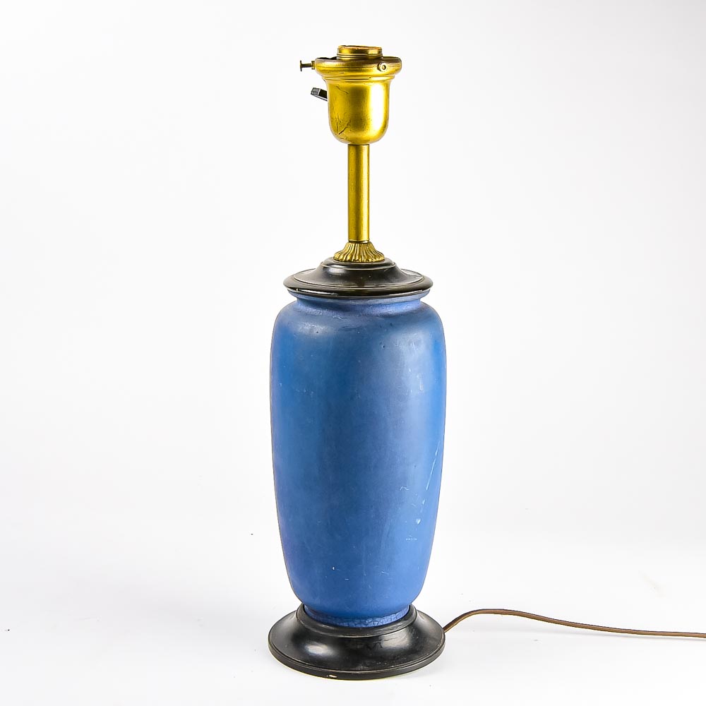 Vintage Black and Blue Table Lamp