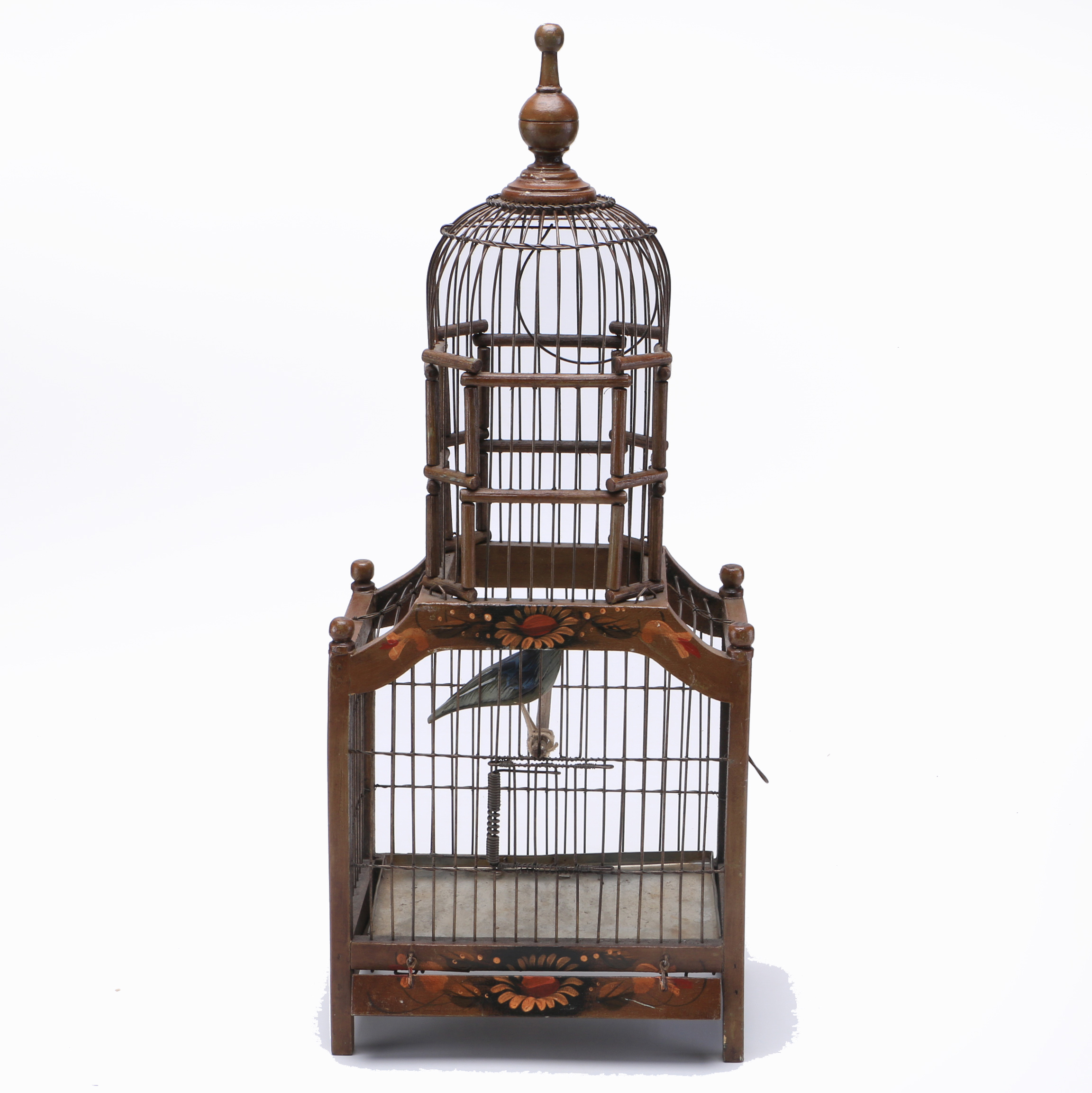 Hand Painted Wooden Birdcage