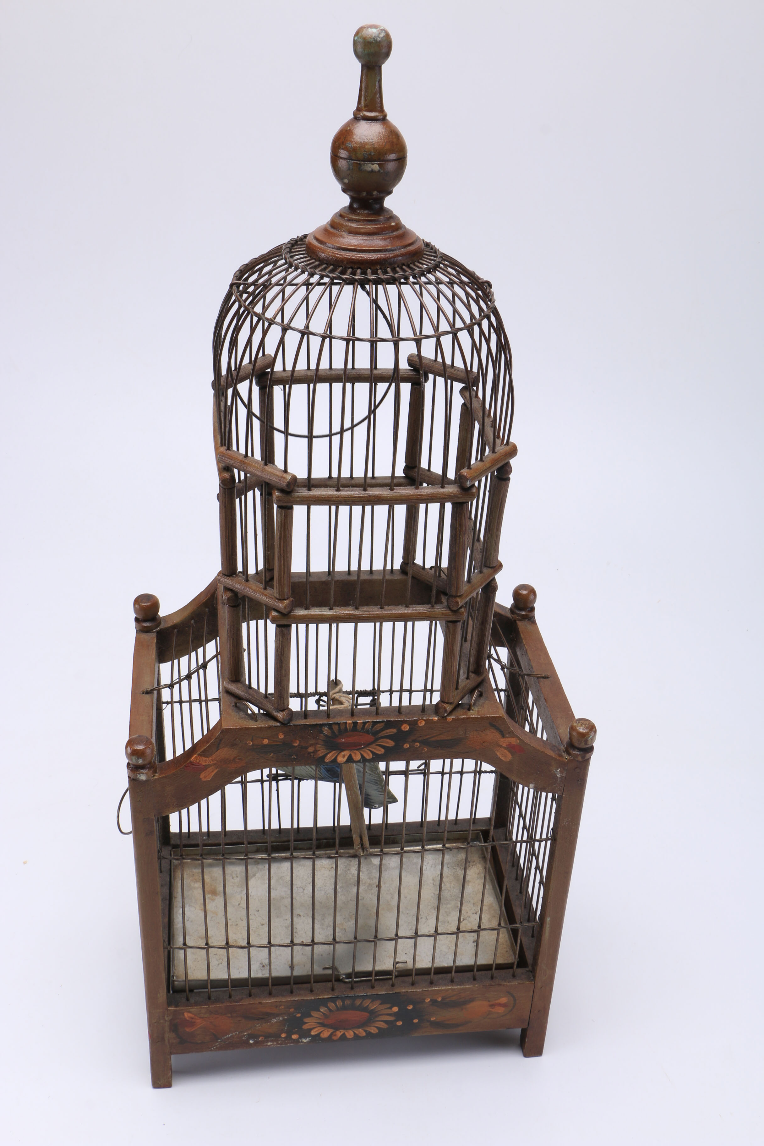 Hand Painted Wooden Birdcage
